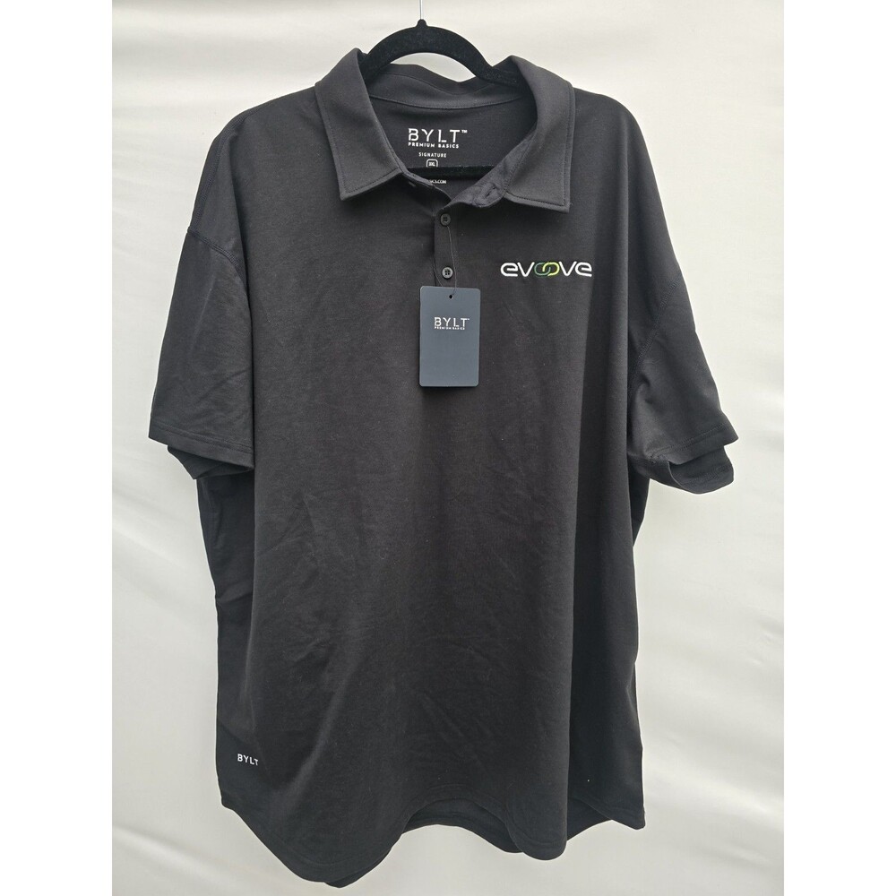 BYLT Drop Cut Polo Shirt Men's  Black Short Sleeve Premium Basics 3X